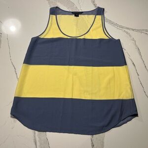 French Connection yellow blue striped tank top Women’s Size US 10